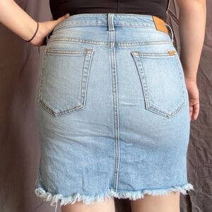 Joes Jeans Denim Frayed Hem Skirt